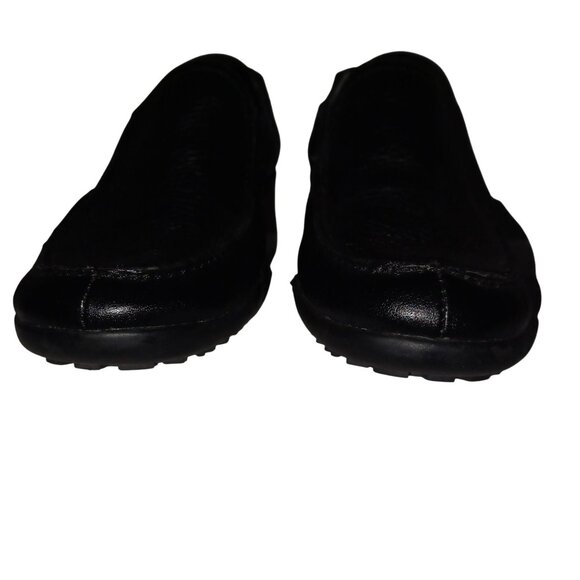 Aerosols Women Slip On Low Wedge Shoe Black Leather 7.5 NWOT Comfy Office Loafer - Picture 7 of 11